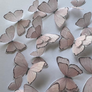 Pink Pre-cut Edible Wafer Butterflies