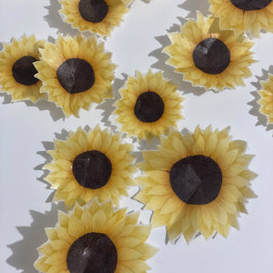Pre-cut Edible Wafer Sunflowers