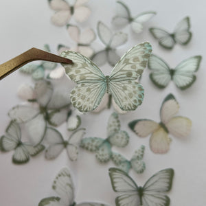 Purple, Green & Pink Pre-cut Edible Wafer Butterflies