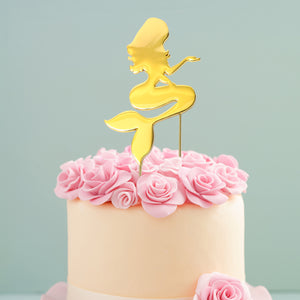 Mermaid Gold Plated Cake Topper